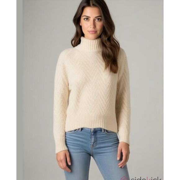 Cliché comfy chevron knit turtleneck sweater M versatile warm winter wear - Picture 1 of 7